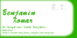 benjamin komar business card